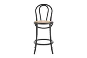 Matt Blatt Bentwood Bar Stool (Black Birch/Rattan Seat)