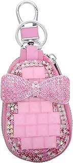 Elegant Rhinestone Key Fob Case for Women Stylish Bowknot Car Key Cover with Sparkling Crystal Accents