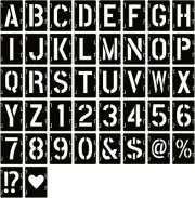 1 Inch Letter Stencils Symbol Numbers Craft Stencils, 42 Pcs Reusable Alphabet T