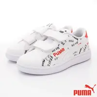 在飛比找蝦皮商城優惠-PUMA頂級童鞋>前衛流行塗鴉板鞋389759-01白(中小