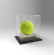 Tennis Ball Display Case Acrylic Perspex: Competition Winning Ball - GOLD BASE