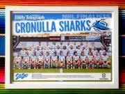 Framed 2020 CRONULLA SHARKS NRL Poster - 62cm x 44.5cm x 3cm