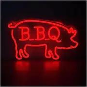 Hanging Art Neon Signs Cute BBQ Pigs LED Neon Sign Acrylic Light USB Dimmer Switch for Home Party Club Bar Store Wall Art Decor