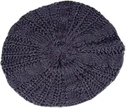 [VALICLUD] Warm Wool Knitted Beret Hat Women's French Beret Cap Braided Beanie for Ski Outfit Dark Grey