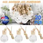 20X Mini Car Hanging Diffuser Air Freshener Perfume Empty Glass Bottle Ornament