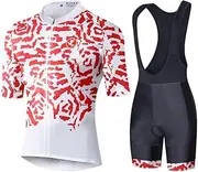 [UGLY FROG] Men's Cycling Jersey Set Short Sleeve Jersey and Cycling Shorts Breathable and Quick Drying Road Bike