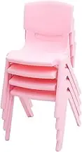 Set of 8 Kids Plastic Pink Chair Up to 100KG