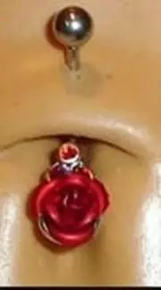 Body Accentzi Belly Button Ring Navel Flower Rose Body Jewelry 14 Gauge