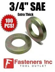 (Qty 100) 3/4" Extra Thick Flat Washers SAE Grade 8 Hardened MCX Mil-Carb