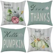 Fall Throw Pillow Covers 18x18 Autumn Give Thanks Pillow Case Set of 4 Hello