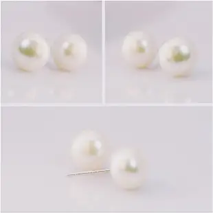 925純銀 10mm大天然淡水珍珠 耳環耳針釘 防抗過敏 (8.1折)