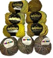 MISSONI Brazzaville FLATURA DI CROSA WOOL BLEND Multi Color YARN 3 Skeins 5 Noro
