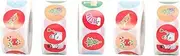 SHOWERORO 5 Rolls Christmas Sealing Stickers Self Adhesive Round Labels for Candy Bags Stickers Each for Wrapping and Sealing Holiday Cards