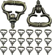 Piutouyar 20 Pcs Mini Pull Handles, Antique Bronze Cabinet Handles, Self-Tapping Screws Knobs, Metal Small Drawer Pulls for Jewelry Box Cupboard Wardrobe Dresser Furniture Hardware Decorative Knobs