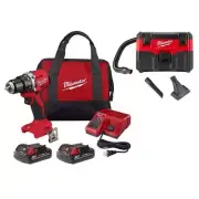 Milwaukee Power 1/2 " Compact Drill/Driver Kit W/ Cordless Wet/Dry Vacuum Red