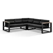 Balmoral Package A Outdoor Aluminium and Teak Lounge Setting with Coffee Table - Outdoor Aluminium Lounges