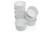 TRENTON WHITE PORCELAIN RAMEKIN DISHES 9cm - PACK OF 8