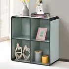 Kings Brand Furniture 4-Cubed Bookcase Storage Organizer Bookshelf, Sage Green
