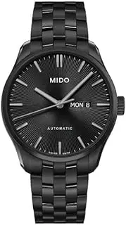 [Mido] BELLUNA M024.630.33.051.00 Men's Black Dial Stainless Steel Sapphire Crystal Automatic Automatic 5 ATM Water Resistant 41.5 MM Swiss Watch Watch Brand, Black, Bracelet Type