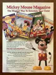 1991 Disney Mickey Mouse Magazine Subscription Vintage Print Ad/Poster Toy Offer