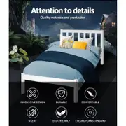 Single Size Wooden Bed Frame - White
