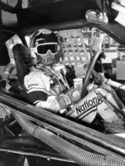 Jody Ridley gets ready to start the Budweiser 500. Ridley would fin- Old Photo