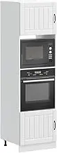 Lucca White Engineered Wood Oven Cabinets, 2 pcs Tall Kitchen Storage Furniture with Adjustable Feet for Space-Saving Design