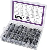 Swpeet 240Pcs 24 Kinds Different Electrolytic Capacitors Range 0.1uF－1000uF Assortment Kit, 10V/16V/25V/50V Aluminum Radial Electrolytic Capacitors for TV, LCD Monitor, Radio, Stereo, Game