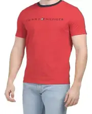 Men's Tommy Hilfiger Short-Sleeve Sport Tee red T Shirt Cotton Size XL NEW