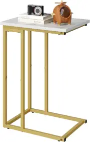 C Shaped Side Table, Narrow Sofa End Table, Small Coffee Snack Table, Laptop Tab