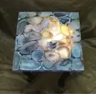 Beautiful Agate Stone Square Side End Table Top for Bedroom Housewarming Gifts