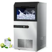 Advwin Commercial Ice Cube Maker, 45KG Stainless Steel Ice Maker Machine