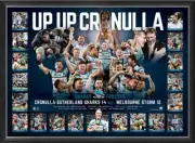 CRONULLA SHARKS 2016 NRL PREMIERS FRAMED LIMITED UP UP CRONULLA PRINT GALLEN