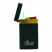 Broad Matte Black Jet Lighter Metal Flip Top Windproof Fluid Refillable 1