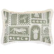 Cushion Cover-Coastal Fringe-Naxos Sage-35cm x 50cm