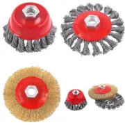 Rustark 3Pcs Wire Wheel Brush Cup Brush Set Including 3 Inches Knotted Wire Cup