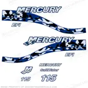 Fits Mercury 115hp EFI Decal Kit - Custom Blue Camo Design