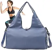 Misaakoeq Yoga Bag | Wet Dry Pockets Design Casual Tote - Lightweight Shoulder Bag with Shoe Compartment and Yoga Mat Holder for Women Girls