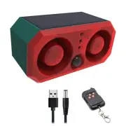 Solar Sound & Strobe Light Alarm Motion Sensor Siren, 13 Sounds & Recording, ...
