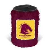 Brisbane Broncos NRL Fluffy Furry Stubby Holder Can Cooler