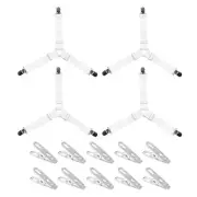 4Pcs Bed Sheet Straps,Adjustable Fitted Sheet Clips with Metal Clips,Elastic ...