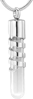 KETIME Stainless Steel Openable Glass Tube Container Urn Keepsake Cremation Ashes Memorial Pendant Necklace
