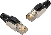 2pcs RJ45 Cat7 Tool-Free Connector, Gold Plated Tool-Free Ethernet Connector, Shielded Ethernet Connector for Cat5/Cat6/Cat6A Network Cable, Support POE, Up to 30Gbps