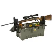 Plano Extra Large Ammo Box Shooters Case W Yoke System Gun Rest - Olive Green Se