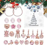 Christmas Countdown Calendar | 24 Days Snowflake Makeup Advent Calendar 2023,Advent Calendar Kids, Makeup Advent Calendar 2023, 22 Charm Beads 2 Bracelets, DIY Jewelry Making Kit Gift Buniq