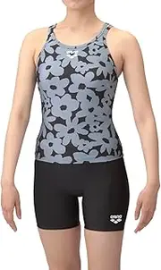 [arena] Swimwear Fitness Separates (Middle Leg, Insertion Pad), Women's, Black x Black (BKBK)