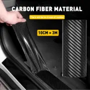 Carbon Fiber Protector Sticker Car Strip Door Anti Sill Scratch Tape 10cm*3M (for: Fiat)