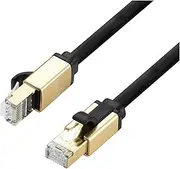 Gold Aluminum Shell Flat Cat8 Ethernet RJ45 Male to Male Cable Multi-Shielded for Modem LAN Network 5m 10m 15m 20m(Round Cable,20m)