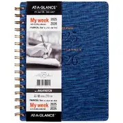 At-A-Glance A5 Week to View Signature FY25/26 Diary Navy