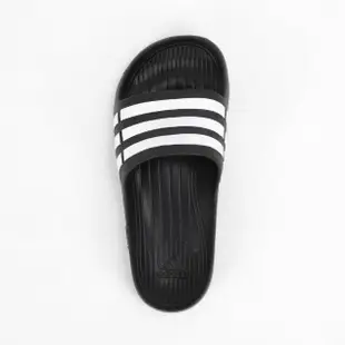 【adidas 愛迪達】Duramo Slide 男女 運動 涼鞋 拖鞋 休閒 舒適 輕量 黑 白 愛迪達(G15890)